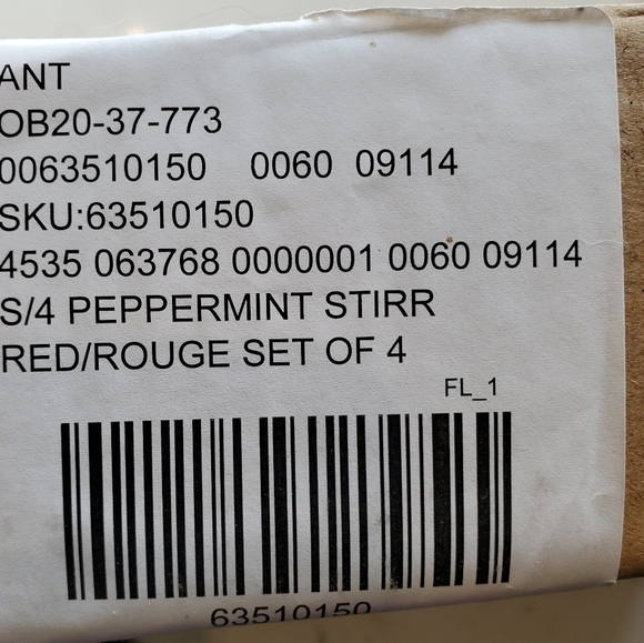 Anthropologie set of 4 Peppermint Drink Stirrers - Picture 5 of 5